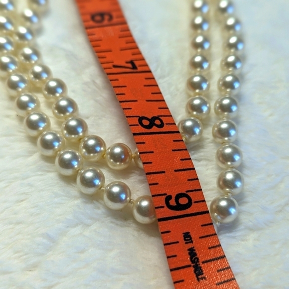 Vintage 90's Revlon Dual Strand Faux Pearl Necklace/Choker - Picture 9 of 10